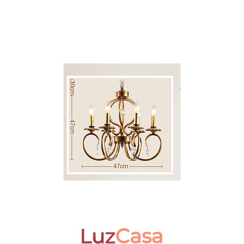 Lustre Pendente Mini Estilo Tradicional Clássico Metal