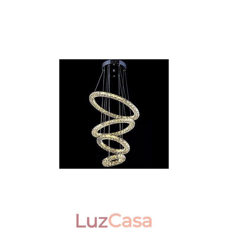 Luminária pendente de anel de cristal, lustre de teto moderno, luminárias de iluminação com