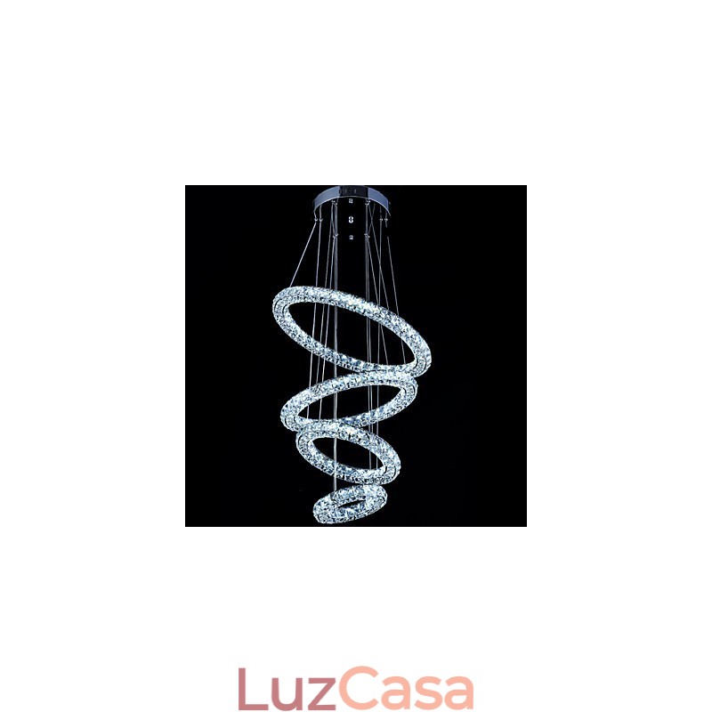 Luminária pendente de anel de cristal, lustre de teto moderno, luminárias de iluminação com