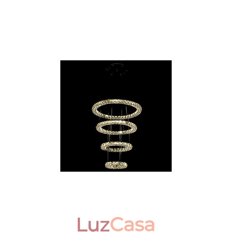 Luminária pendente de anel de cristal, lustre de teto moderno, luminárias de iluminação com