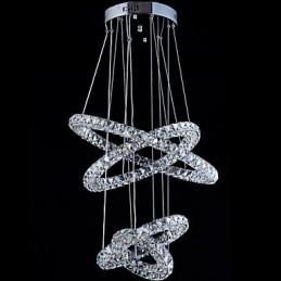Luminária pendente de anel de cristal, lustre de teto moderno, luminárias de iluminação com