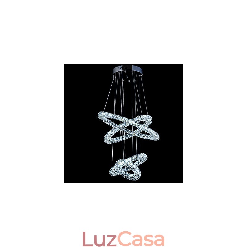 Luminária pendente de anel de cristal, lustre de teto moderno, luminárias de iluminação com