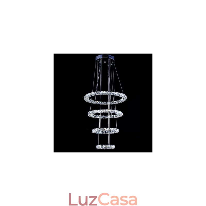 Luminária pendente de anel de cristal, lustre de teto moderno, luminárias de iluminação com