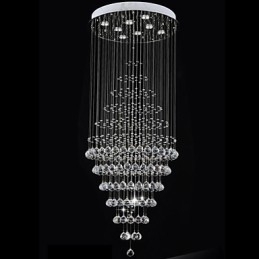 Lustre de cristal moderno, luminária pendente, luminária de teto com 8 lâmpadas H180CM