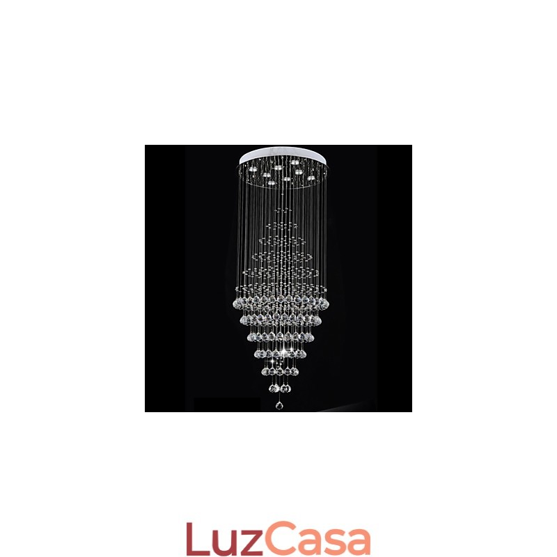 Lustre de cristal moderno, luminária pendente, luminária de teto com 8 lâmpadas H180CM