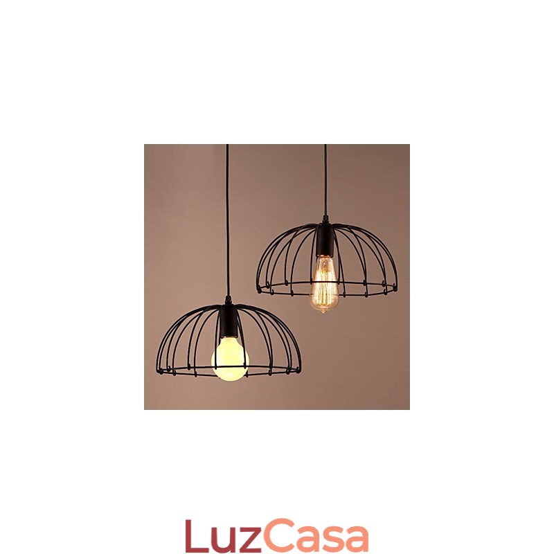 Luminária pendente de metal com design retrô