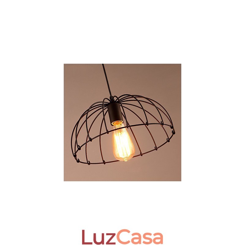 Luminária pendente de metal com design retrô
