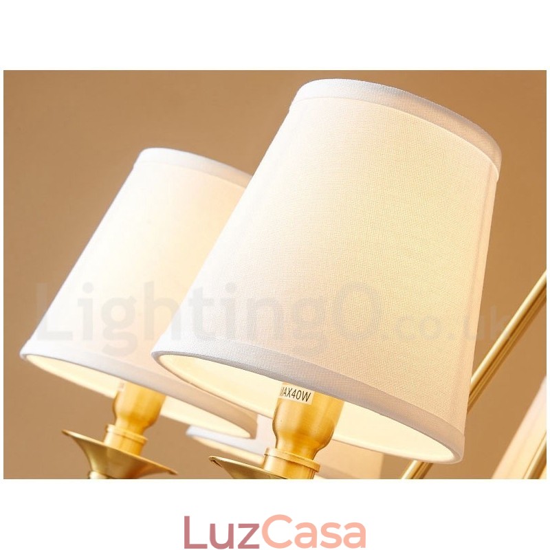 Lustre redondo de latão puro, pingente de luz tradicional clássico