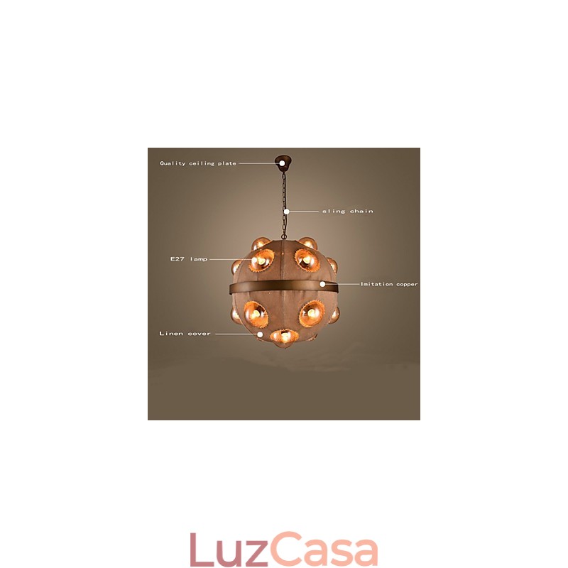 Candelabro de metal com pintura country, luminária pendente, quarto