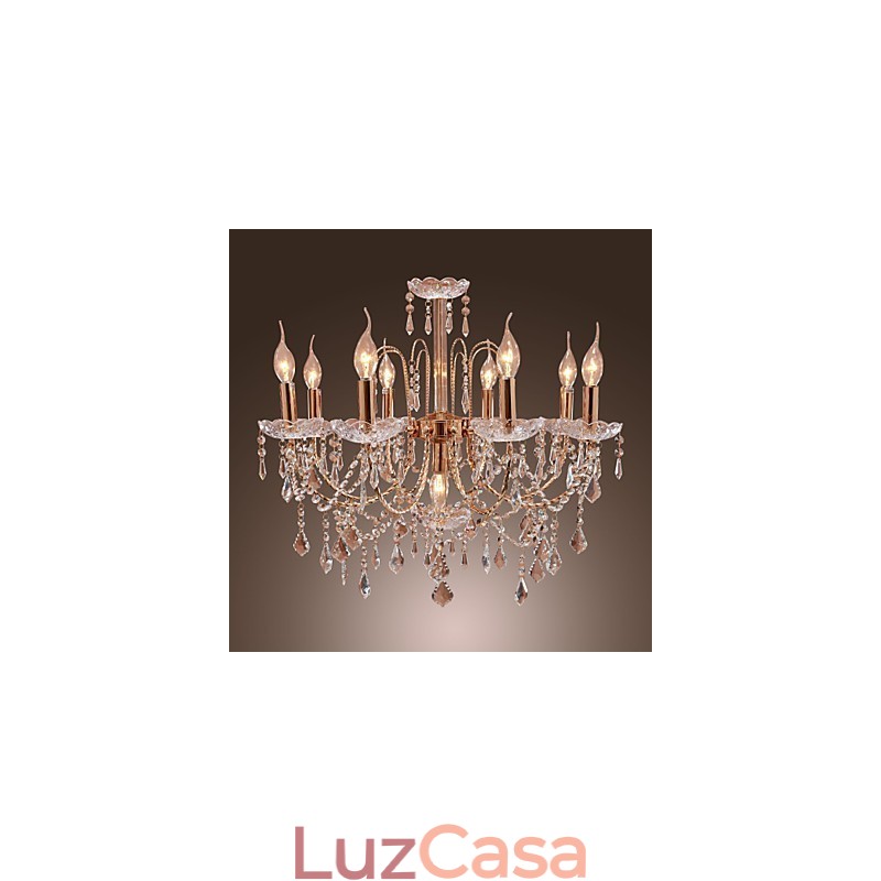 Lustre de Cristal Elegante com 9 Luzes