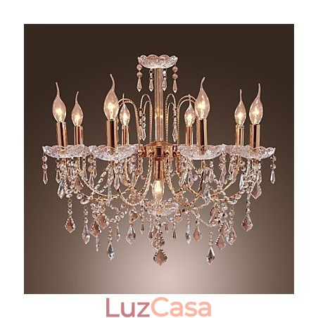 Lustre de Cristal Elegante com 9 Luzes Lustre de Cristal Elegante com 9 Luzes