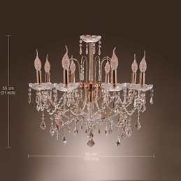 Lustre de Cristal Elegante com 9 Luzes