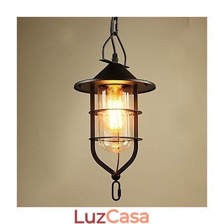 Luminária pendente de metal com pintura country vintage para garagem Luminária pendente de metal com pintura country vintage para garagem