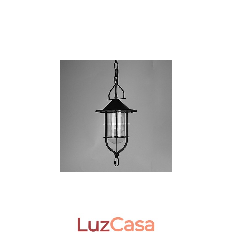 Luminária pendente de metal com pintura country vintage para garagem