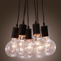 Casa moderna 7 cabeça Edison lâmpada luz loft bola de vidro pingente luz