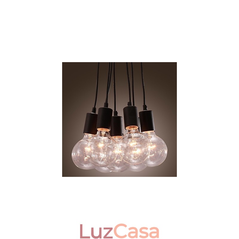 Casa moderna 7 cabeça Edison lâmpada luz loft bola de vidro pingente luz