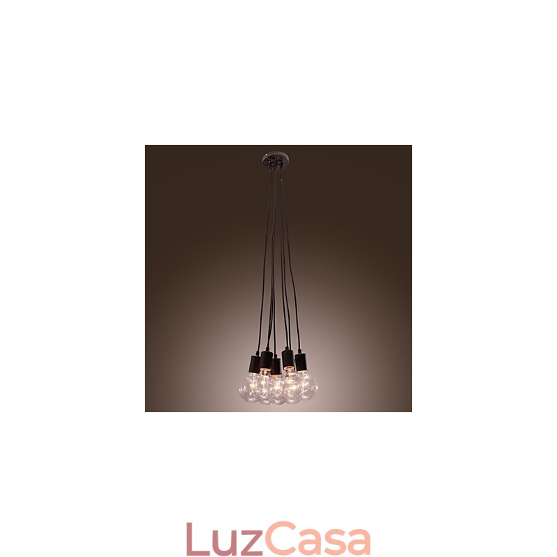 Casa moderna 7 cabeça Edison lâmpada luz loft bola de vidro pingente luz