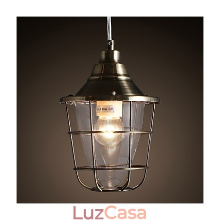 Luminária pendente de metal galvanizado estilo retrô mini Luminária pendente de metal galvanizado estilo retrô mini