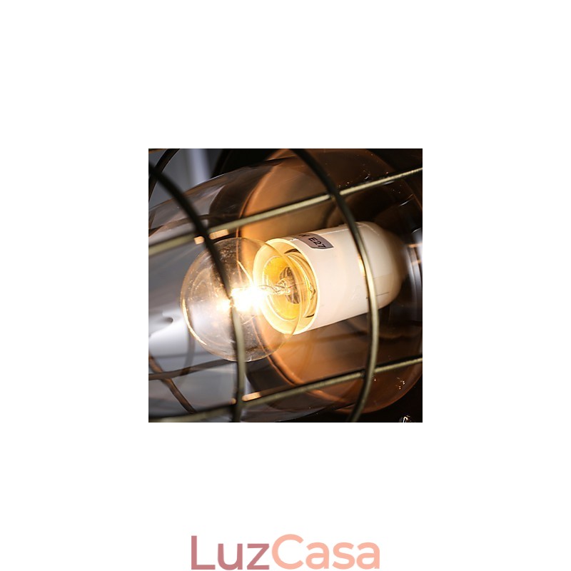 Luminária pendente de metal galvanizado estilo retrô mini