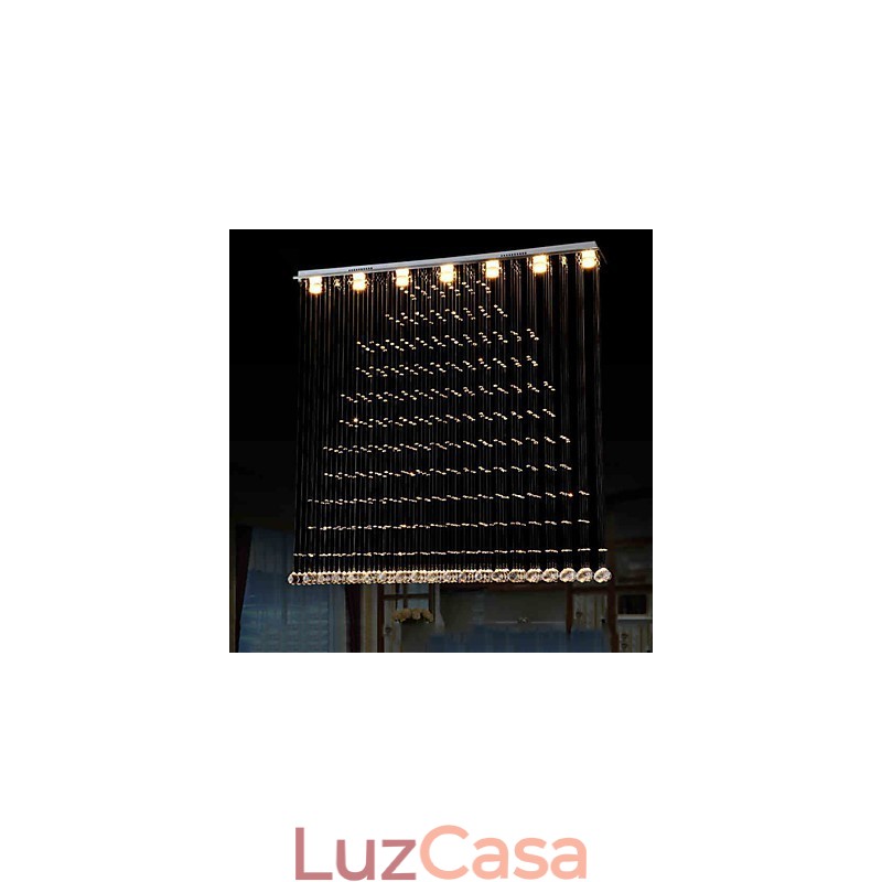 Luminária pendente de cristal K9, lustre de fio suspenso, iluminação de teto, luz para café interno