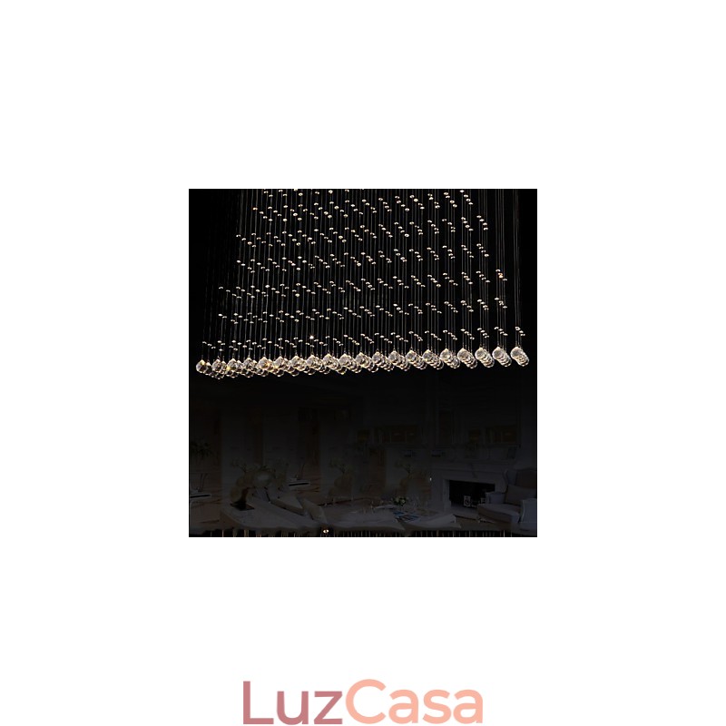 Luminária pendente de cristal K9, lustre de fio suspenso, iluminação de teto, luz para café interno