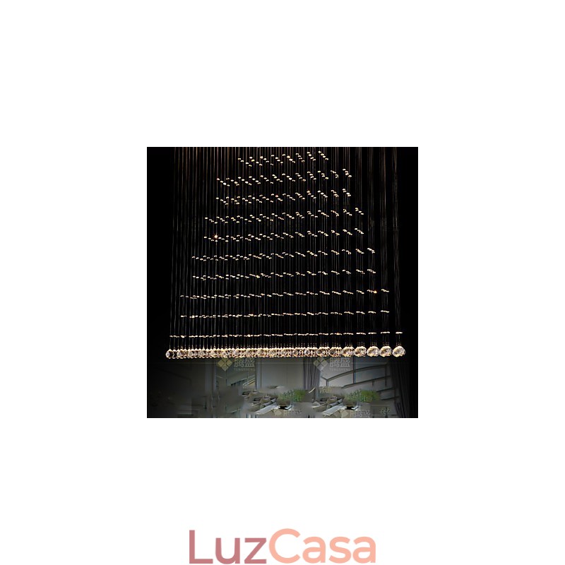 Luminária pendente de cristal K9, lustre de fio suspenso, iluminação de teto, luz para café interno