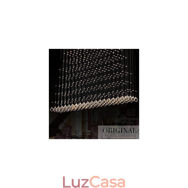 Luminária pendente de cristal K9, lustre de fio suspenso, iluminação de teto, luz para café interno