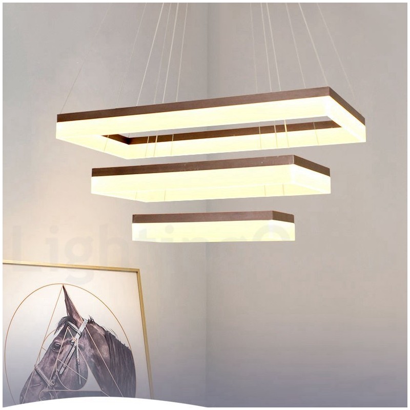Wi Fi Smart Dimmable 3 Camadas Moderno Estilo Contemporâneo Casa Pendente Luz