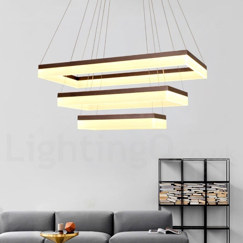 Wi Fi Smart Dimmable 3 Camadas Moderno Estilo Contemporâneo Casa Pendente Luz