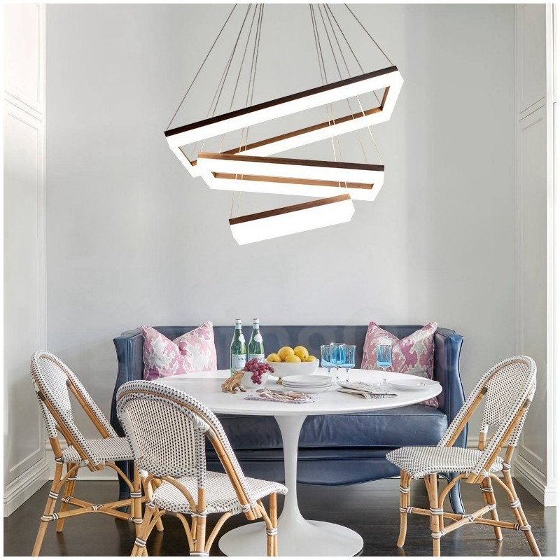 Wi Fi Smart Dimmable 3 Camadas Moderno Estilo Contemporâneo Casa Pendente Luz