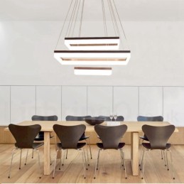 Wi Fi Smart Dimmable 3 Camadas Moderno Estilo Contemporâneo Casa Pendente Luz