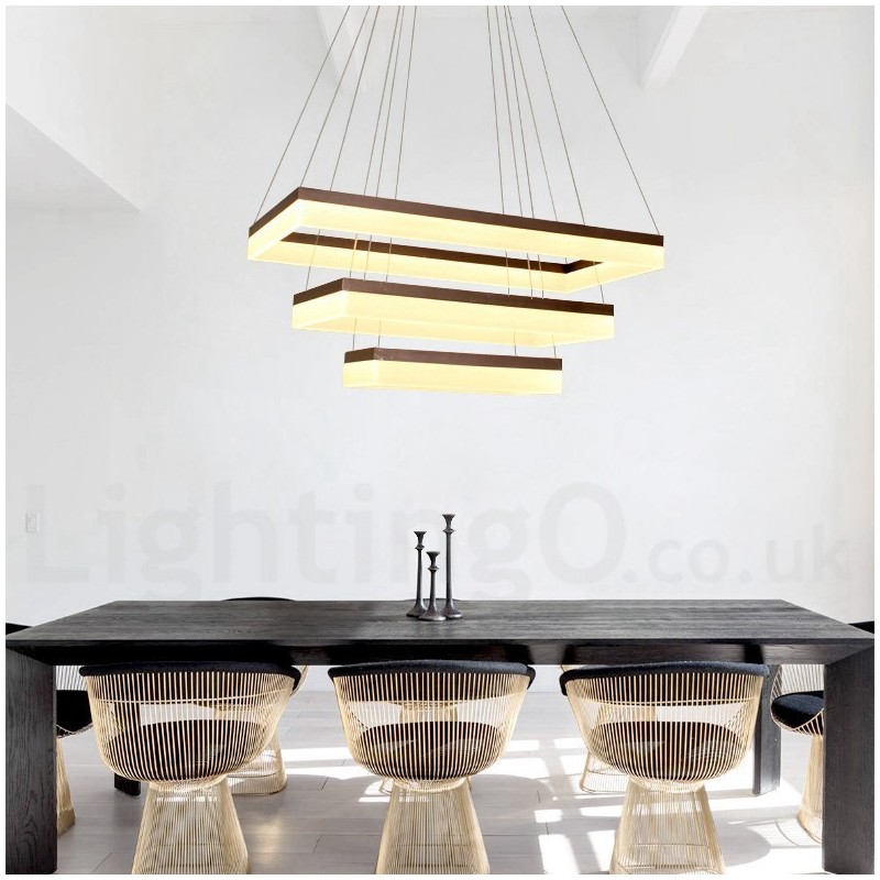 Wi Fi Smart Dimmable 3 Camadas Moderno Estilo Contemporâneo Casa Pendente Luz
