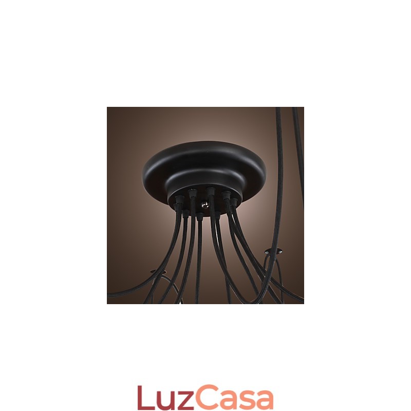 Lustre Vintage Design Lâmpadas Incluídas Living 10 Luzes Pendente Luz