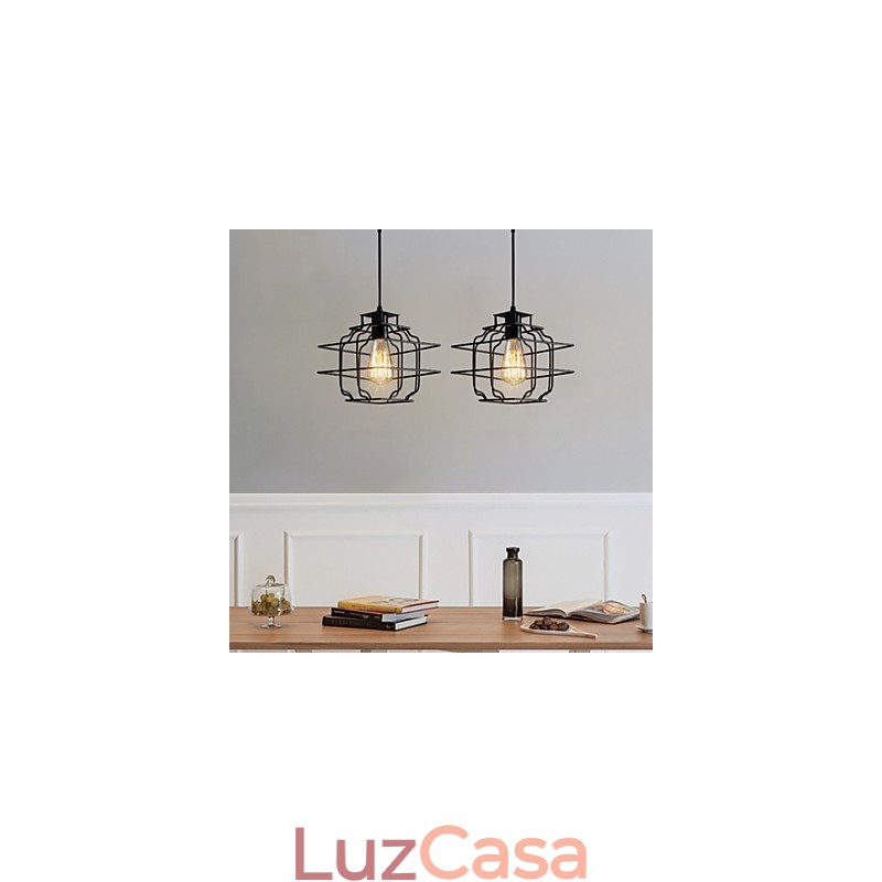 Luminária pendente de metal com design retrô