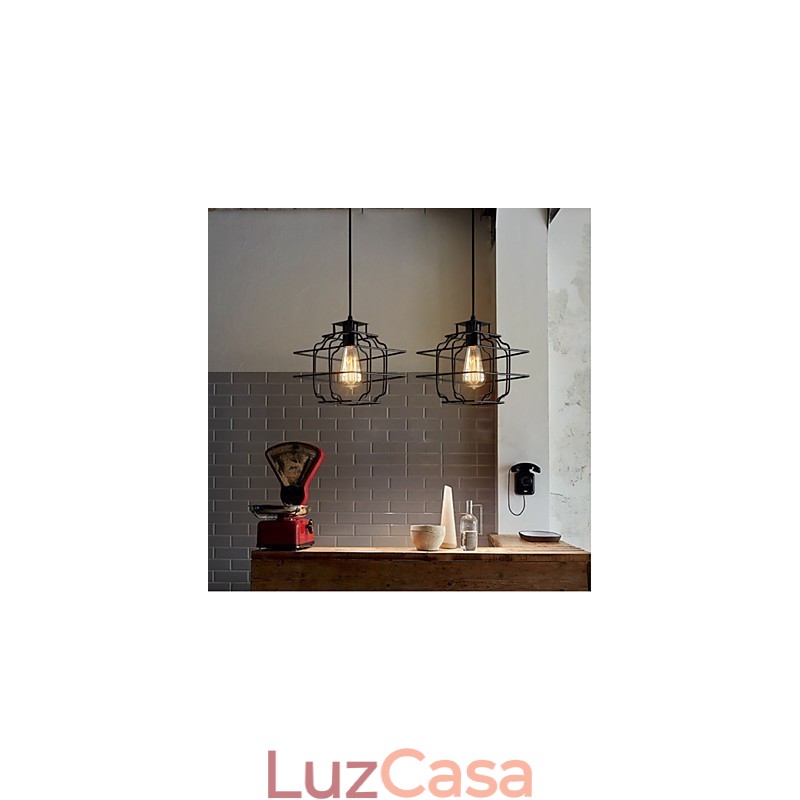 Luminária pendente de metal com design retrô
