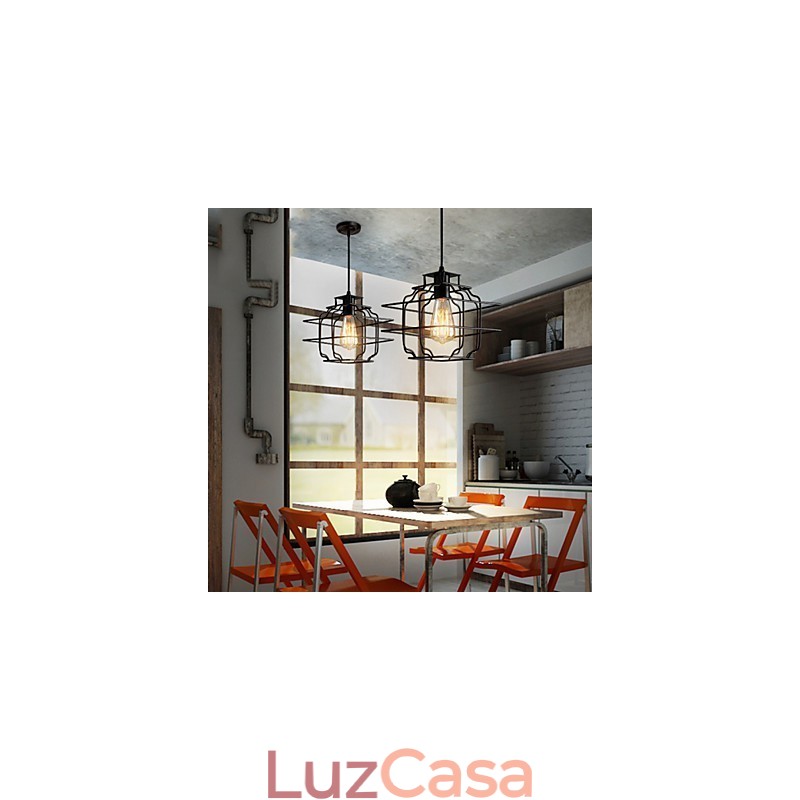 Luminária pendente de metal com design retrô