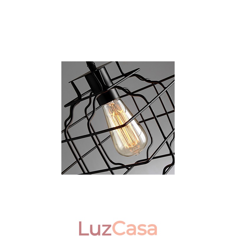 Luminária pendente de metal com design retrô