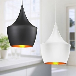 Luminária pendente retrô vintage Tom Dixon design preto branco tipo café luminárias pendentes