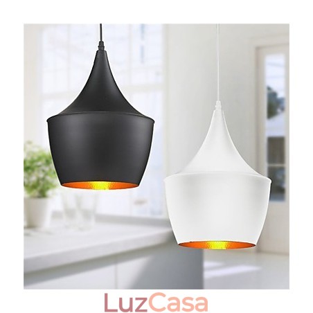 Luminária pendente retrô vintage Tom Dixon design preto branco tipo café luminárias pendentes Luminária pendente retrô vintage Tom Dixon design preto branco tipo café luminárias pendentes