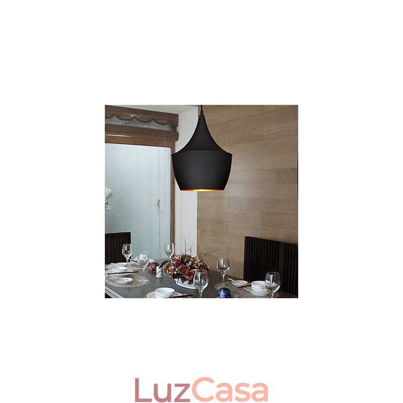 Luminária pendente retrô vintage Tom Dixon design preto branco tipo café luminárias pendentes