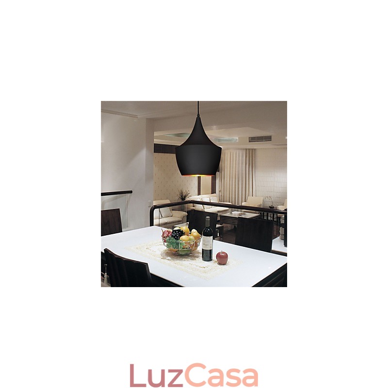 Luminária pendente retrô vintage Tom Dixon design preto branco tipo café luminárias pendentes