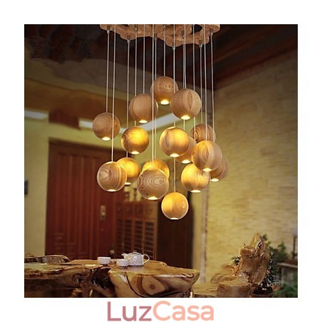 Luminárias pendentes estilo mini lanterna madeira bambu Luminárias pendentes estilo mini lanterna madeira bambu