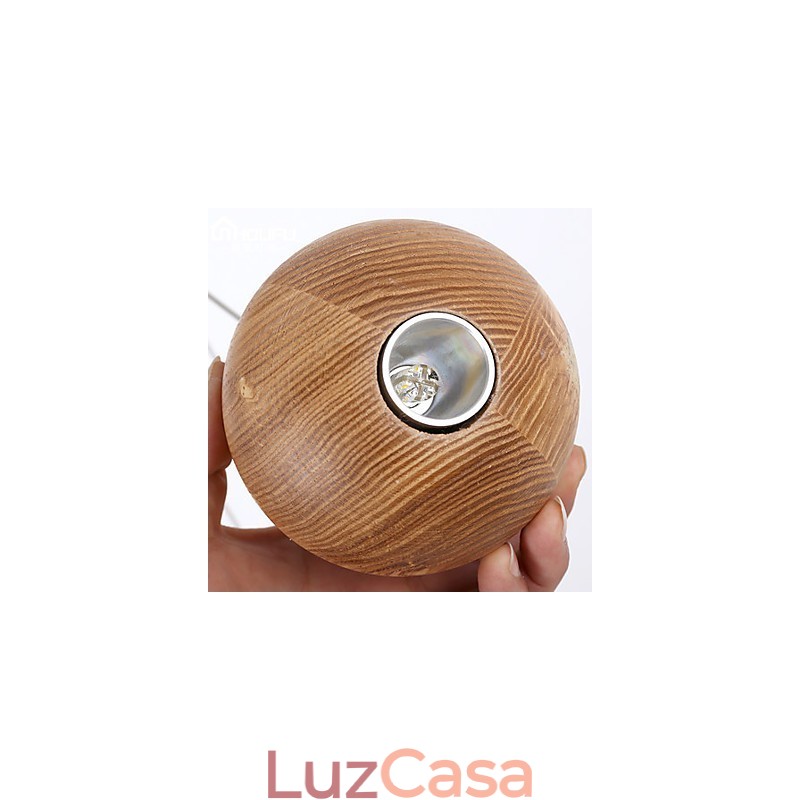 Luminárias pendentes estilo mini lanterna madeira bambu
