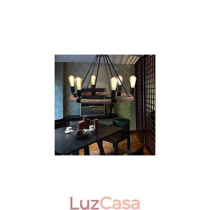 Lustre Pendente Mini Estilo Rústico Lodge Metal