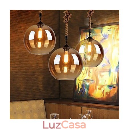 Loft American Rope Retro Lighting Luzes Pendentes De Vidro Loft American Rope Retro Lighting Luzes Pendentes De Vidro