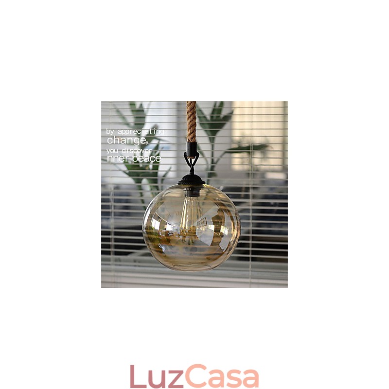 Loft American Rope Retro Lighting Luzes Pendentes De Vidro