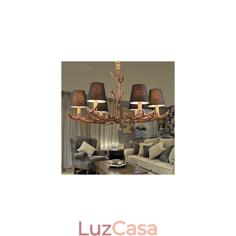 Lustre Pendente Luz Vintage Resina