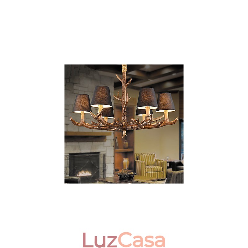 Lustre Pendente Luz Vintage Resina