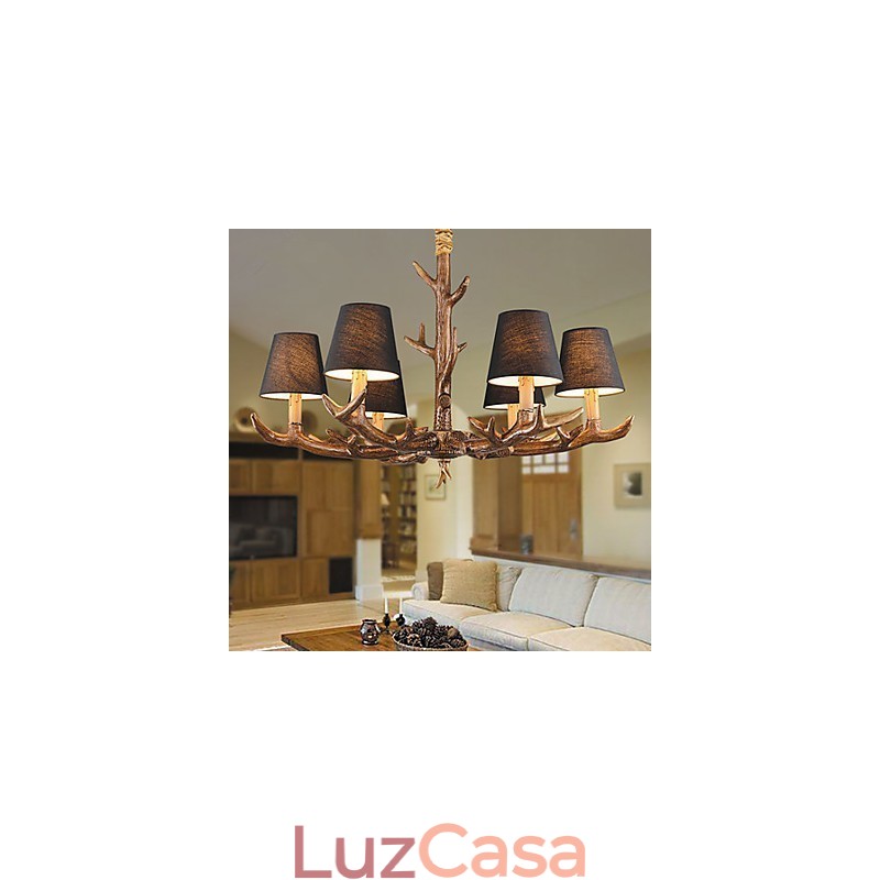 Lustre Pendente Luz Vintage Resina
