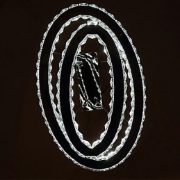 Luminária pendente de cristal moderna com anel duplo oval para